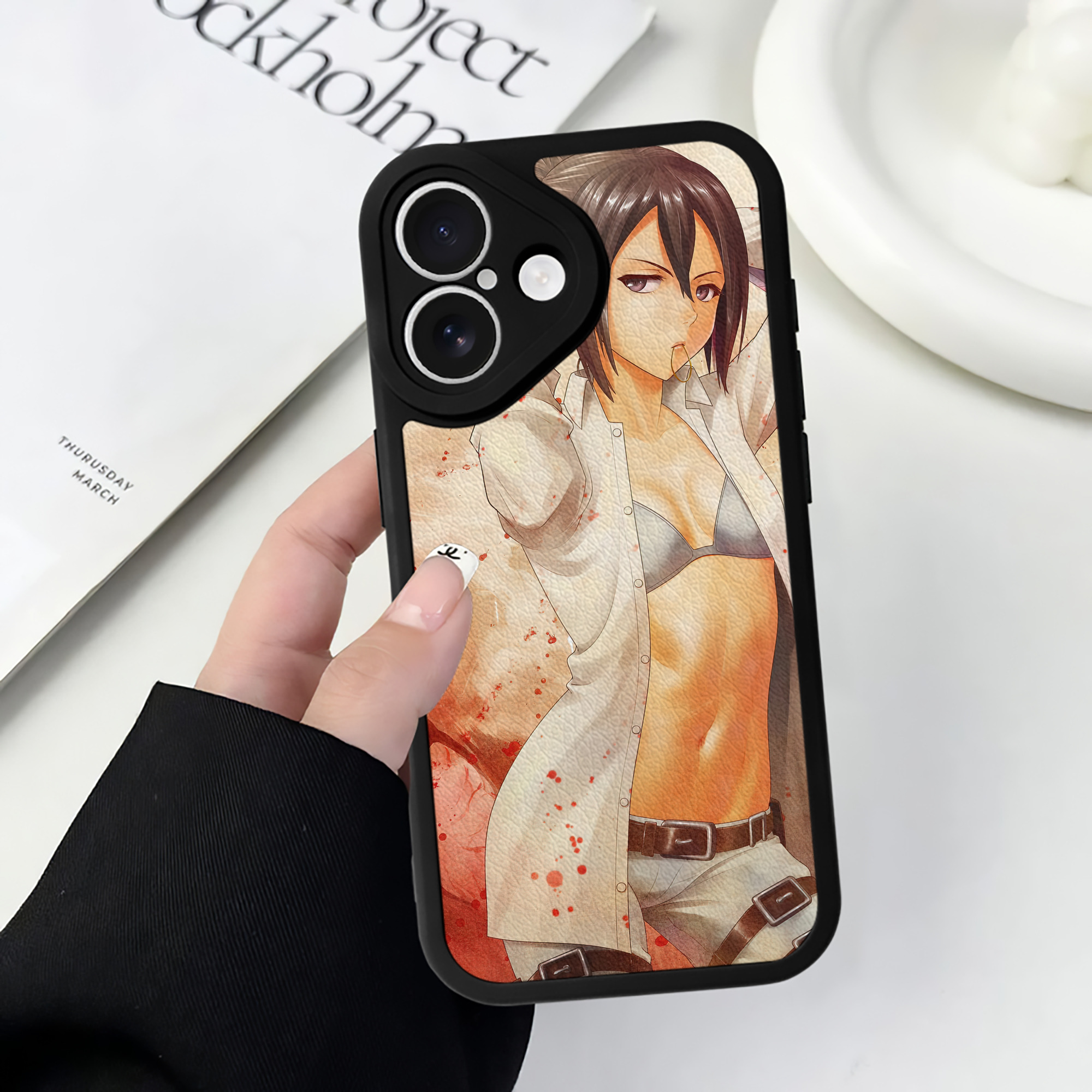 （画像用） 進撃の巨人 Attack on Titan 【iPhone 16シリーズ対応】シリコンスマホケース（レザー調） 材質：シリコン